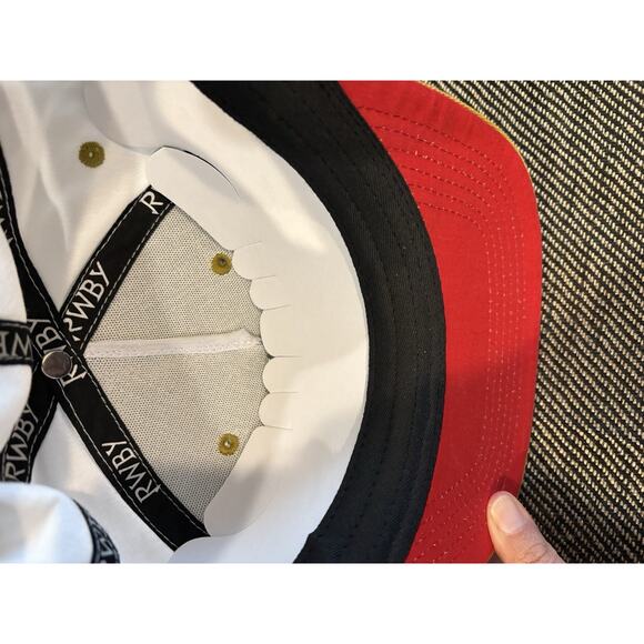 RWBY Rooster Teeth Animation Jaune Arc 5 Panel Strap Back Hat Rare Cap - Picture 7 of 7